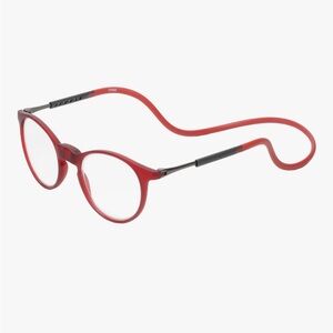 Calabria SP04 Snap Magnetic Reading Glasses Matte Crystal Red +4.50x Round